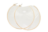 Earrings Set Gold Metal Large Size Open Hoop Style Sexy